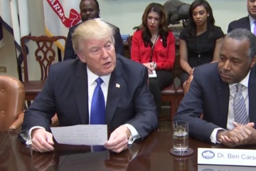 Screen shot from C-SPAN broadcast of President Donald Trump's Black History Month event