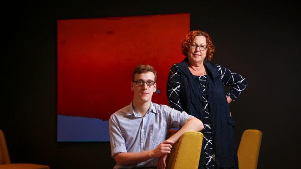 Scott Tangey and his mother Kim. Tangey is using a consultant to explore work options.