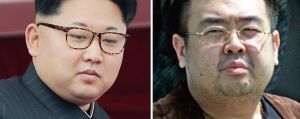 North Korean leader Kim Jong-un, left, last year in Pyongyang, and his exiled half-brother, Kim Jong-nam, in Narita, ...