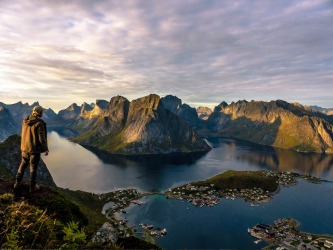 I took this shot whilst climbing the famous summit of Reinbringing In Norway's Lofoten Islands and this photo for me ...