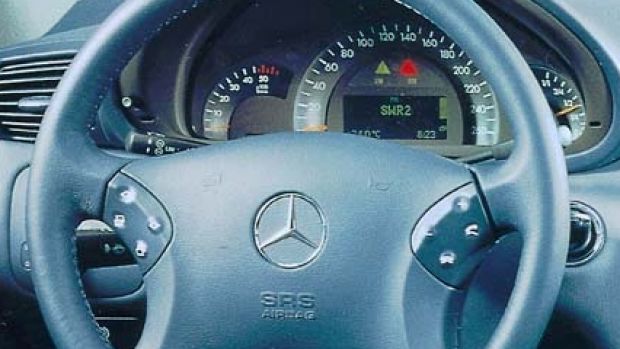 "Not an FJ Holden": The interior of a 2004 Mercedes-Benz coupe.