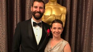 Nicholas Apostoloff and his wife Isla at the Academy's Scientific and Technical Awards 2017 in Beverly Hills.