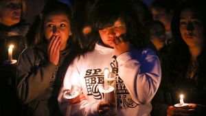 A vigil for the victims at Sparks Middle School.