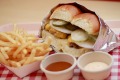 Snack-sized cheeseburgers and fries.