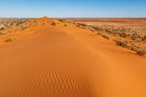 The 'Big Red' sand dune at the eastern edge of the Simpson Desert, near Birdsville.