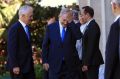 Prime Minister Malcolm Turnbull (left) and Israeli Prime Minister Benjamin Netanyahu discussed 'THAT' two-state solution ...