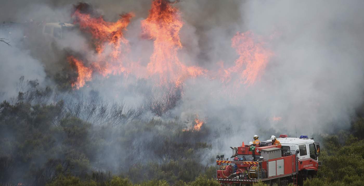 Rural Fire Service battle an aggressive fire north of Bathurst in January. Photo: Nick Moir