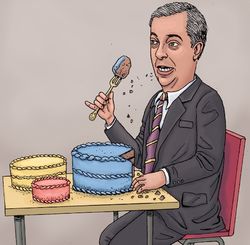 Farage Nigel Eating Cakes