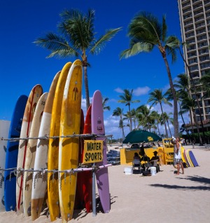 Waikiki Beach, Hawaii.