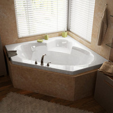 Venzi - Venzi Ambra 60x60 Corner Air Jetted Bathtub - Bathtubs