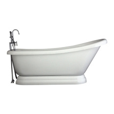 Baths of Distinction - Hotel Collection Single Slipper Pedestal Bathtub/Faucet Package, 59" Length - Bathtubs