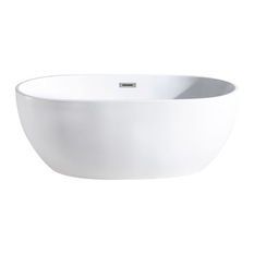 Pacific Collection - Tropicana Oval Soaking Bathtub, White, 60"X30" - Bathtubs