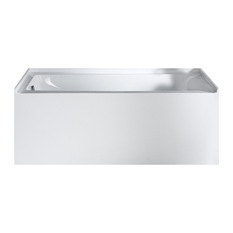 Pacific Collection - Delano Rectangle Soaking Bathtub, White, 59"X32", Left Drain - Bathtubs