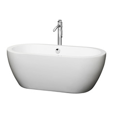 Wyndham Collection - Soho Soaking Bathtub With Chrome Drain, White - Bathtubs