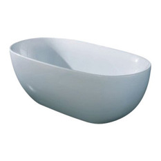 AKDY - Europe-Style Acrylic Freestanding Bathtub, White, 67" - Bathtubs