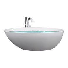 AKDY - AKDY 69" Acrylic Freestanding Bathtub With Floor Mount Faucet Tub Filler - Bathtubs