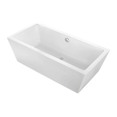 Maykke - Alsen Acrylic Freestanding Bathtub, White, 59" - Bathtubs