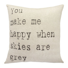 TheWatsonShop - "Skies" Throw Pillow, Gray, *Houzz Exclusive* - Decorative Pillows