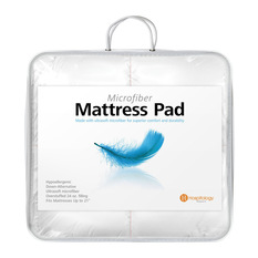 Hospitology - Hospitology Microfiber Down Alternative Mattress Pad, Queen - Mattress Toppers And Pads