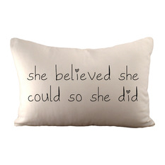 "She Believed" Pillow, With Insert - Decorative Pillows