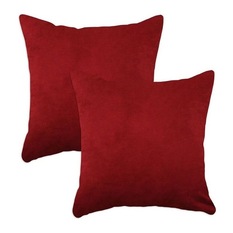 Brite Ideas Living - Passion Suede Pillows, Set 2, Cinnabar - Decorative Pillows