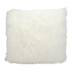 Nourison - Mina Victory Remen Faux Fur Pillow, White, 22"x22" - Decorative Pillows