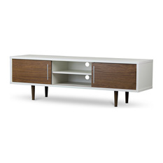 Baxton Studio - Gemini Wood Contemporary TV Stand - Entertainment Centers And Tv Stands