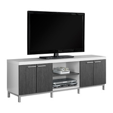 Monarch Specialties Inc - Tv Stand - 60"L, White, Gray - Entertainment Centers And Tv Stands