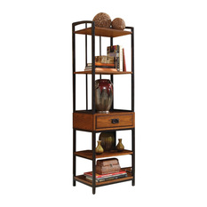 Home Styles - Modern Craftsman Gaming Tower, Distressed Oak - Media Racks And Towers