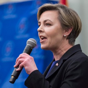 Candidate Kellie Leitch addresses a Conservative Party leadership debate Monday, February 13, 2017 in Montreal. (Paul Chiasson/CP)