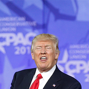 U.S. President Donald Trump applauds his supporters after speaking at the Conservative Political Action Conference, or CPAC, in Oxon Hill in Maryland, U.S., February 24, 2017. (Kevin Lamarque/Reuters)