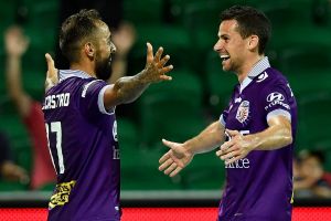 Up to third: Joel Chianese celebrates with Diego Castro.