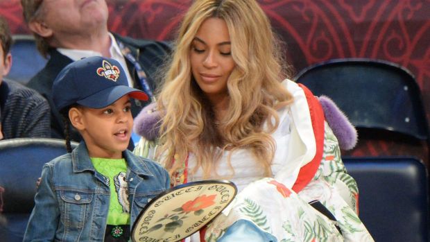 Blue Ivy Carter and Beyonce Knowles attend the 66th NBA All-Star Game at Smoothie King Center on February 19, 2017 in ...