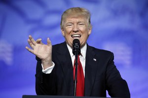 President Donald Trump speaks at the Conservative Political Action Conference (CPAC), Friday, Feb. 24, 2017, in Oxon Hill, Md.