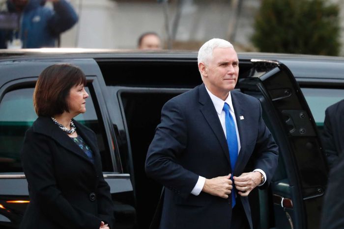 Mike Pence at the pre-inauguration church service