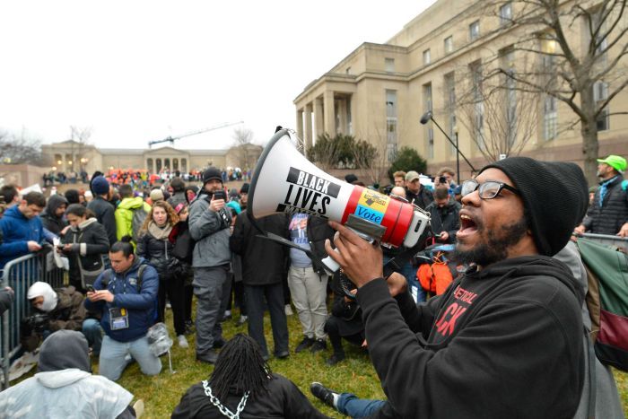 Protesters gather near near US Capitol