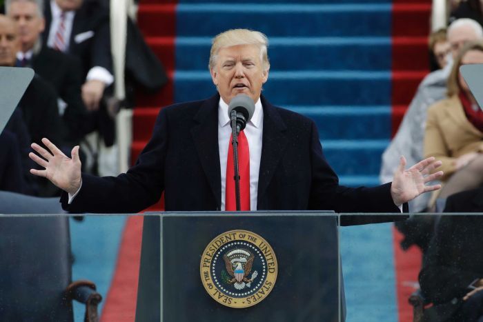 Donald Trump delivers his inaugural address