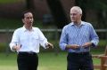 Indonesia's President Joko Widodo  with Australian Prime Minister Malcolm Turnbull in Sydney on Saturday. 