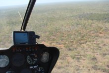 Inside a helicopter