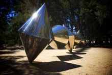 Cones sculpture by Bert Flugelman in the National Gallery of Australia Sculpture Garden.