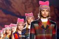 Models parade in pussy hats at the end of the Missoni Autumn/Winter 2017 women's collection during Milan Fashion Week. 