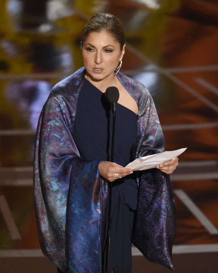 Anousheh Ansari accepts the award for best foreign language film for "The Salesman" on behalf of Asghar Farhadi at the Oscars on Sunday, Feb. 26, 2017, at the Dolby Theatre in Los Angeles. (Photo by Chris Pizzello/Invision/AP) Photo: Chris Pizzello, Chris Pizzello/Invision/AP / 2017 Invision