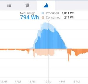 The energy used to clean the pool between 10am and 2pm is shown in light orange.