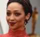 Ruth Negga wears an ACLU ribbon as she arrives at the Oscars on Sunday, Feb. 26, 2017, at the Dolby Theatre in Los ...