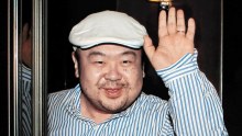 In this file photo, Kim Jong-nam waves after speaking to South Korean media.