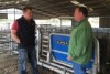 Jim Chapman is shown around the sheep shed at Jigsaw Farm by owner Mark Wootten