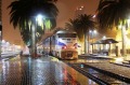 The Pacific Surfliner pulls into an Amtrak station in San Diego, California. 