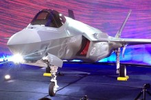 An F-35 Joint Strike Fighter at the Lockheed Martin factory in Fort Worth Texas