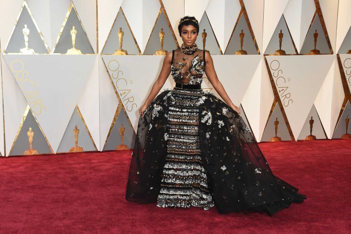 Janelle Monae arrives at the Oscars