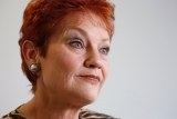 Close-up of Pauline Hanson's face